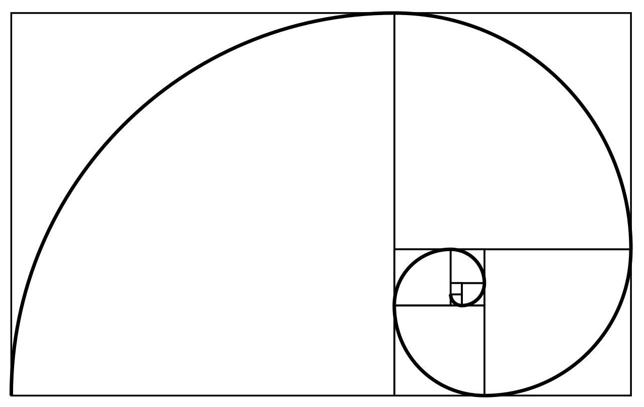 Fibonacci Spiral and Golden Ratio Proportions